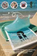 کفش دریایی روزمره زنانه و مردانه با رنگ فیروزه‌ای و زیره مقاوم و ضد لغزش مناسب برای استخر، ساحل و قایق‌سواری 130