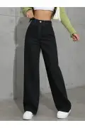 شلوار جین زنانه آدل مدل 90's با پاچه گشاد و کمر بسیار بلند مشکی