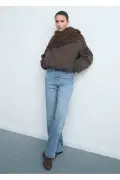 شلوار جین با برش صاف و کمر بلند
