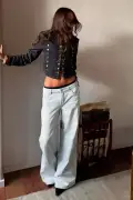 جین پاچه گشاد با کمر پایین