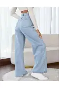 شلوار جین کمر بلند و گشاد کار ییکاما با رنگ آبی روشن