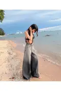 شلوار جین بگی خاکستری