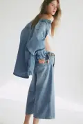 شلوار جین کلوش با کمر بلند