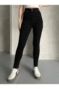 شلوار جین زنانه مشکی تنگ کات سوزنی لایناروز