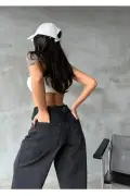 شلوار گشاد با کمر بلند فصل جدید (جزئیات قفل در کمر قابل تنظیم)