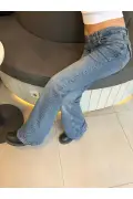 شلوار جین بوت کات فیت باریک زنانه با کمر پایین مدل Y2K