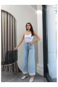 جین با پاچه گشاد و جزئیات دانتل