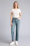 شلوار جین بغل براق نرمال کمر راحت