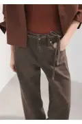 شلوار جین پاچه گشاد با بند