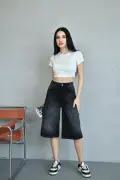 شلوارک جین باگgy خاکستری