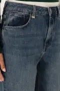 شلوار جین زنانه سبز مدل موم با کمر بلند 50308815-DN0030
