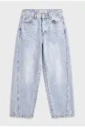 شلوار جین زنانه برف‌گیر رنگ ونوس فیت هویج راحت با کمر بلند