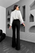 شلوار جین زنانه کمر بلند مشکی مدل اسپانیایی