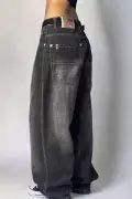 شلوار جین گشاد مشکی شسته شده