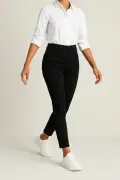 شلوار جین زنانه فوق العاده تنگ و الاستیک با کمر بلند رنگ مشکی