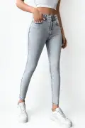 شلوار جین اسکیینی زنانه لیکرا خاکستری