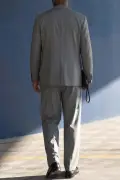 کت و شلوار مردانه اورسایز راحت با برش کراواتی آنتراسیت