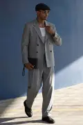 کت و شلوار مردانه اورسایز راحت با برش کراواتی آنتراسیت