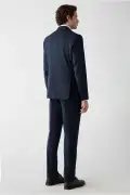 کت و شلوار ساده با برش باریک و یقه مونو، 7 Drop