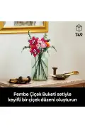 لگو بسته ساخت گل‌های صورتی لگو ۱۰۳۴۲ - مجموعه مدل گل ۱۸+ (۷۴۹ قطعه)