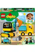 کامیون و بیل مکانیکی پالت‌دار DUPLO® Town 10931 - مجموعه ساخت اسباب‌بازی آموزشی (20 قطعه)