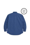 پیراهن آستین بلند مردانه سایز بزرگ آبی تیره 3XL-4XL-5XL-6XL-7XL-8XL