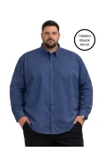 پیراهن آستین بلند مردانه سایز بزرگ آبی تیره 3XL-4XL-5XL-6XL-7XL-8XL