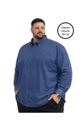 پیراهن آستین بلند مردانه سایز بزرگ آبی تیره 3XL-4XL-5XL-6XL-7XL-8XL