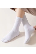 جوراب تنیس سفید ساده پنبه‌ای ۱۲ عددی