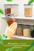 ست نگهدارنده ادویه 0.45 لیتری با درپوش و برچسب 12 عددی ضد آب