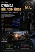 هدفون بی‌سیم بلوتوثی پرو 5 پلاس مشکی بلوتوث 5.3 TWS سازگار با iOS و Android با صدای استریو HD و کیس لمسی هدیه‌ای