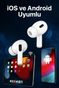 هدفون بلوتوثی پرو نسل 2 سفید، هدفون بی‌سیم داخل گوشی، سازگار با iOS و Android