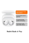 هدفون بی‌سیم Redmi Buds 6 Play سفید - حذف نویز BT 5.4 TWS (با گارانتی شیائومی)