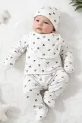 ست 5 تایی بیمارستانی 100% پنبه‌ای با طراحی فیتیله‌ای برای نوزادان MOM&DAD با راحتی اضافی