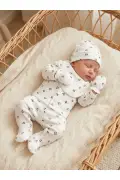 ست 5 تایی بیمارستانی 100% پنبه‌ای با طراحی فیتیله‌ای برای نوزادان MOM&DAD با راحتی اضافی