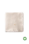 پتو ارگانیک موسلین چهار لایه با پاپیون 80X120 سانتی‌متر طبیعی