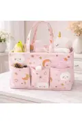 کیف مراقبت نوزاد پریمیوم | کیف مراقبت قابل حمل با طرح بچه (صورتی)