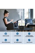 دستگاه بخور اولتراسونیک ۴ لیتری J001 با ترمومتر دیجیتال و رطوبت سنج