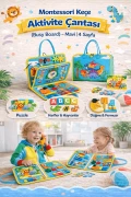 کیف آموزشی فلت مونتسوری - تخته مشغولیات - آبی ۴ صفحه