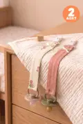 گیره پستانک دو عددی نوزاد دختر با طراحی گلدار و فانتزی