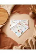 پیش‌بند نوزاد با طرح کمپ و دو دکمه چسبی