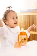 لیوان تمرینی با دسته گالکسی 250 میلی لیتر برای نوزادان 6 ماه به بالا رنگ نارنجی