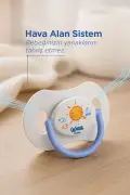ست ۲ عددی پستانک درخشان در تاریکی با جعبه نگهدارنده برای نوزادان ۰-۶ ماه - آبی
