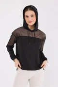 سویشرت ورزشی زنانه کتی با کلاه مشکی