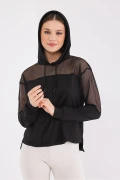 سویشرت ورزشی زنانه کتی با کلاه مشکی