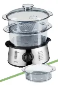 بخارپز 800 وات با ظرفیت 8.4 لیتر و تایمر 60 دقیقه‌ای بدون BPA