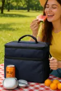 کیف یخچالی ترمال برای حمل غذا و پیک نیک 22 لیتر با ترموس و خنک کننده کمپ