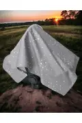 پیش‌بند شیردهی بالنی 100x80 سانتی‌متر از پنبه ارگانیک قابل تنظیم با طرح ستاره‌های خاکستری و زرد