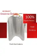 پیش‌بند شیردهی بالنی 100x80 سانتی‌متر از پنبه ارگانیک قابل تنظیم با طرح ستاره‌های خاکستری و زرد