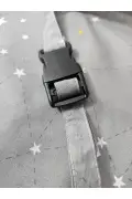 پیش‌بند شیردهی بالنی 100x80 سانتی‌متر از پنبه ارگانیک قابل تنظیم با طرح ستاره‌های خاکستری و زرد